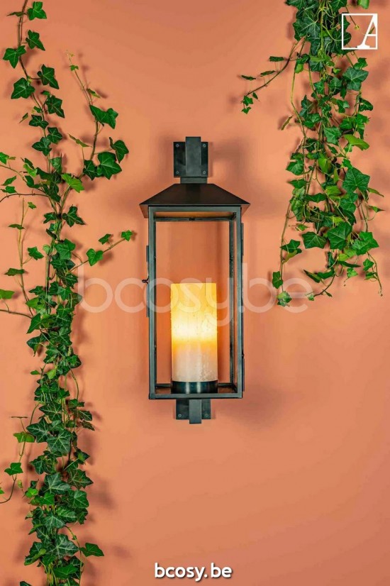 Feluce FEL-188 Feluce Lantaarn buiten kaars albast brons.