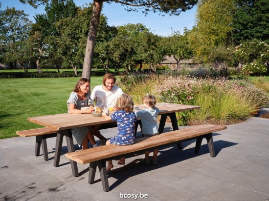 Diphano Pure garden outdoor picnic benches 340x40 PCA Lava.