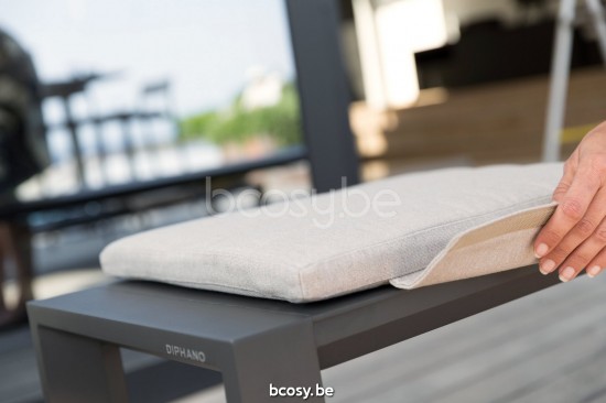 Diphano Metris banc de jardin 160x39 Cadre Aluminium Lava.