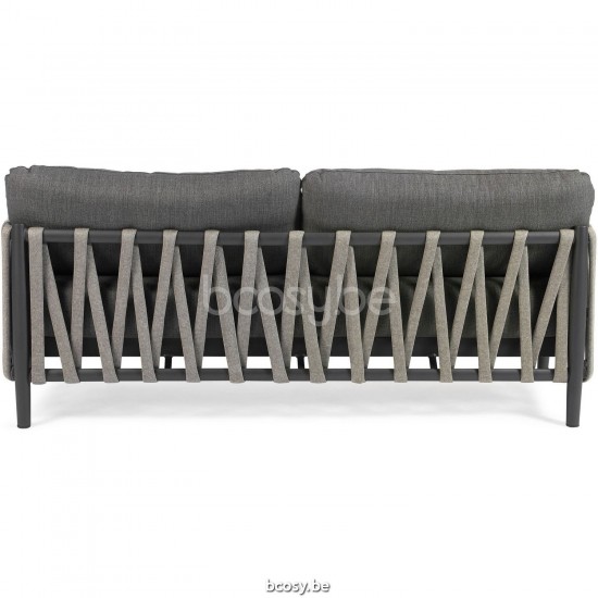 Diphano Switch Chaise longue 2,5 places empilable corde ensemble de coussins inclus Cadre Aluminium Lava Tissu imperméable Cl.