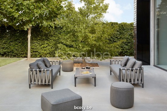 Diphano Switch Chaise longue 2,5 places empilable corde ensemble de coussins inclus Cadre Aluminium Lava Tissu imperméable Cl.