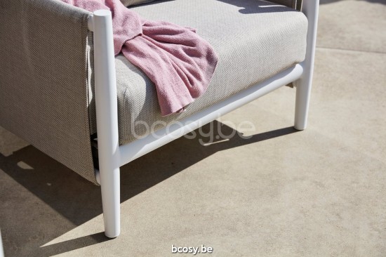 Diphano Switch Lit de bain empilable tissu ensemble de coussins inclus Cadre Aluminium blanc Tissu imperméable Seagull.