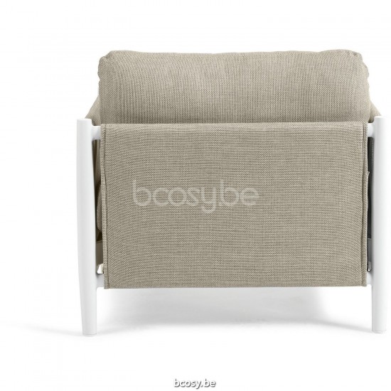 Diphano Switch Lit de bain empilable tissu ensemble de coussins inclus Cadre Aluminium blanc Tissu imperméable Seagull.