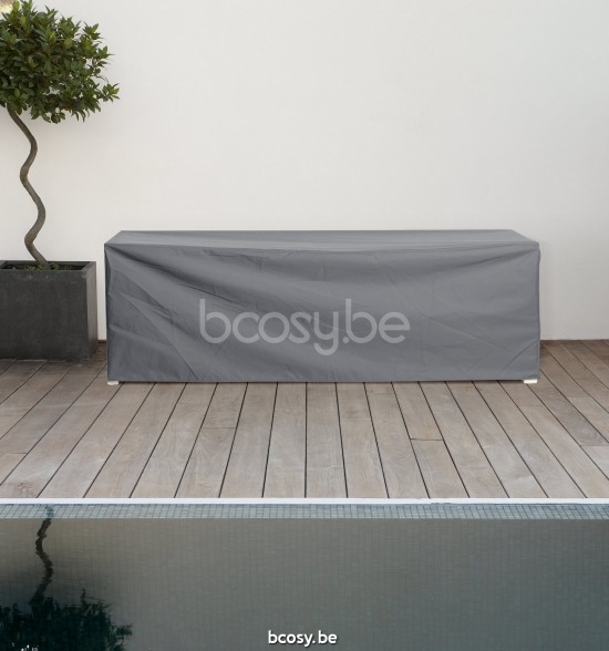 Diphano Landscape Modular Canapé de jardin 3 places avec accoudoir en teck Cadre Aluminium blanc Tissu All Weather Shine Acco.