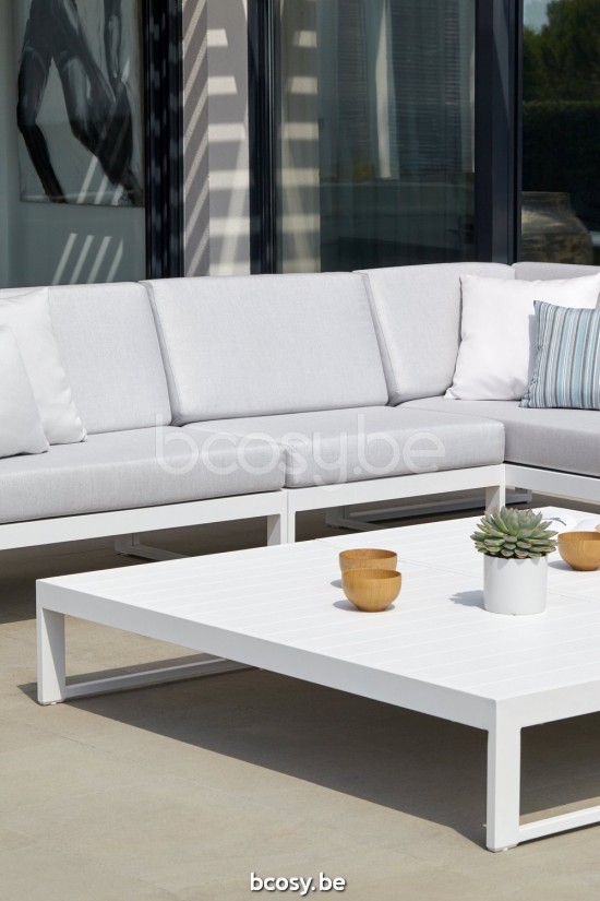 Diphano Landscape Modular modular garden outdoor lounge set loungeset corners with teak arms PCA White All Weather Shine Armr.