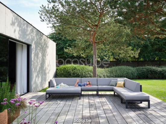 Diphano Landscape Modular tuinvoetbanken Aluminium Lava All Weather Brown Mêlé.