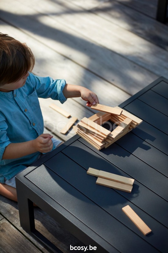 Diphano Landscape Modular medium footrest Aluminium Lava Frame All Weather Brown Mêlé Fabric.