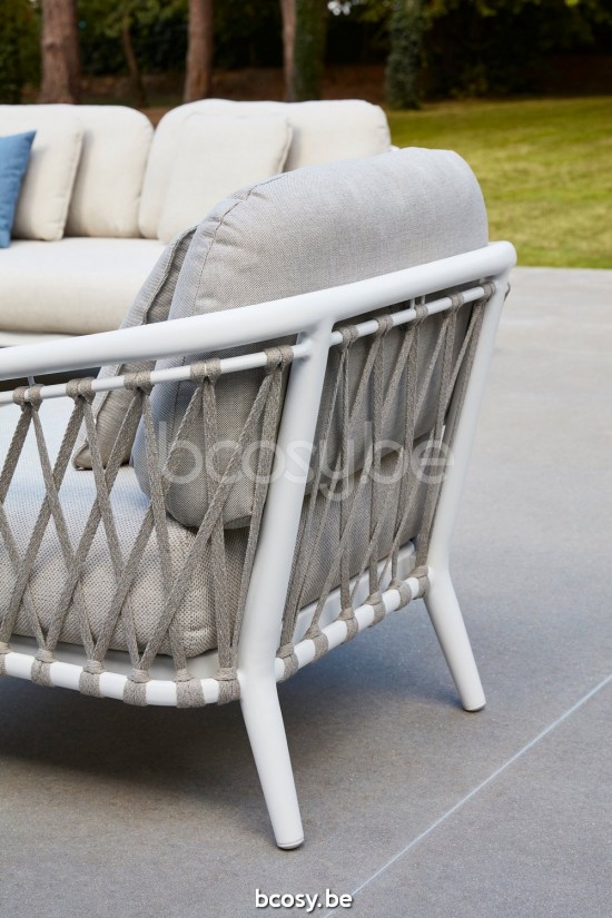 Diphano Diamond Loungesets 1zit Aluminium Wit touw Rye 14mm.