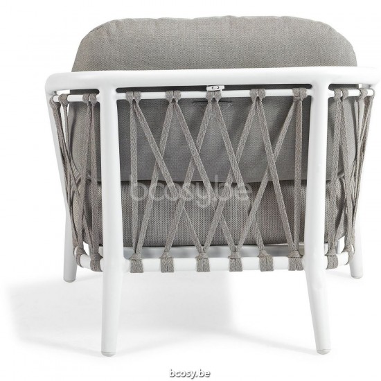 Diphano Diamond Lit de bain empilable ensemble de coussins inclus Cadre Aluminium blanc Tissu Combo Twisted Linen - Tundra co.