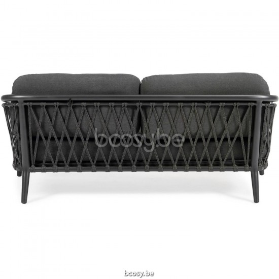 Diphano Diamond Modular 2 places empilable ensemble de coussins inclus Cadre Aluminium Lava Tissu Combo Seal Brown - Chestnut.