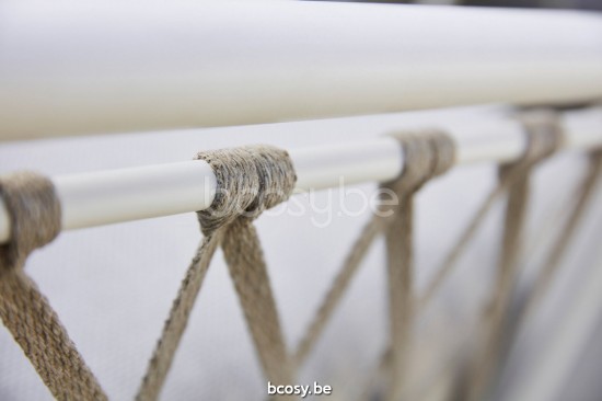 Diphano Diamond Modular Stapelbarer 2-Sitzer Kissen-Set inklusive Aluminium Weiß Gestell Stoff Combo Twisted Linen - Tundra S.