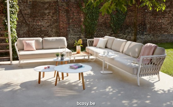 Diphano Diamond Modular modular garden outdoor lounge set loungeset in aluminium PCA White Rope Rye 14mm.