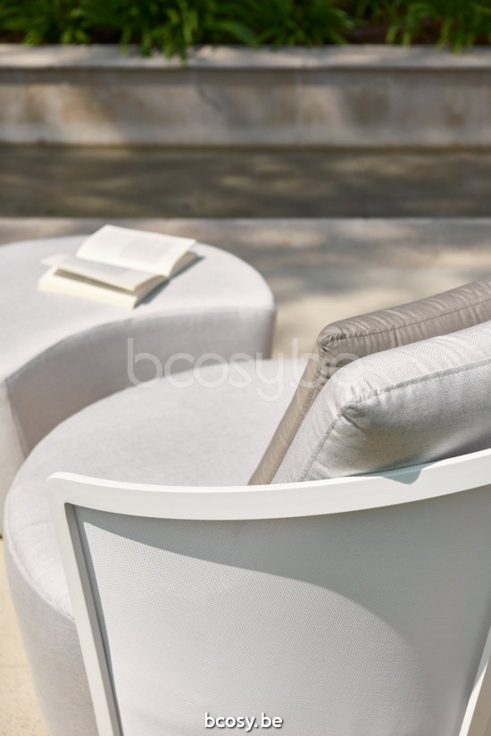 Diphano Cielo fauteuil de salon ensemble de coussins inclus Cadre Aluminium blanc Tissu Combo Batyline White - Shine.