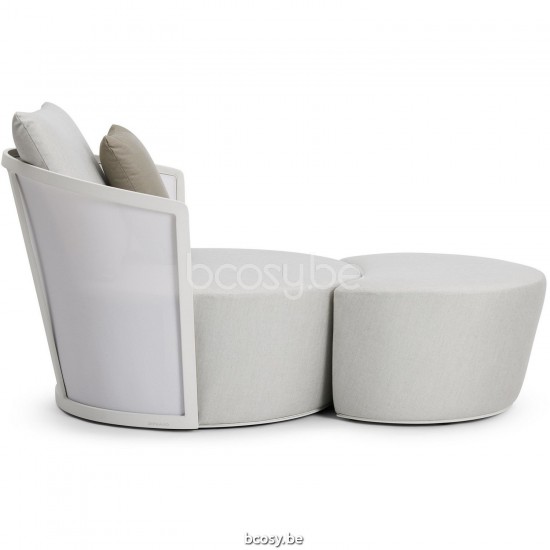 Diphano Cielo Loungesessel Kissen-Set inklusive Aluminium Weiß Gestell Stoff Combo Batyline White - Shine.