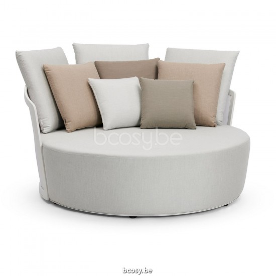 Diphano Cielo daybed cushion set incl. Aluminium White Frame Combo Batyline White - Shine Fabric.