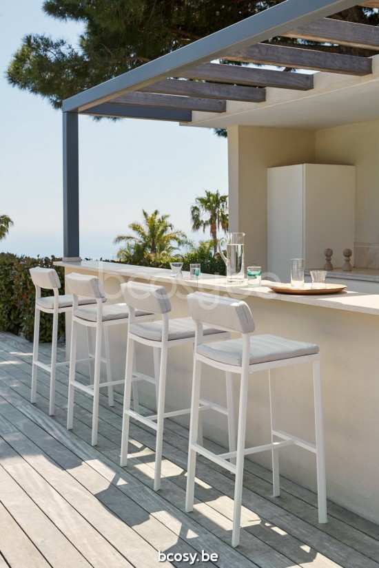 Diphano Metris garden outdoor bar chairs stools 78h PCA White.