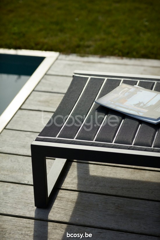 Diphano Metris sun beds loungers PCA Lava double layer Textylene Black.