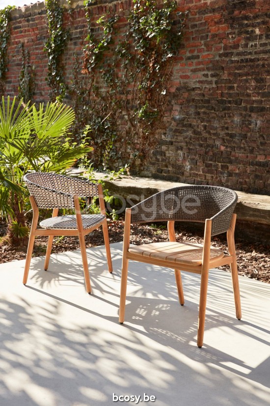 Diphano Spirit garden outdoor dining armchairs HDPE Natural Teak HDPE Vichy.
