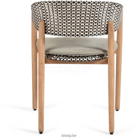 Diphano Spirit chaise de jardin HDPE Cadre Teck naturel HDPE Vichy.