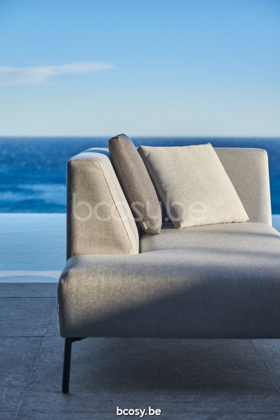 Diphano Coast Modular dubbele rechter hoekzetel Aluminium Lava Frame Stof Weersbestendig Silver.