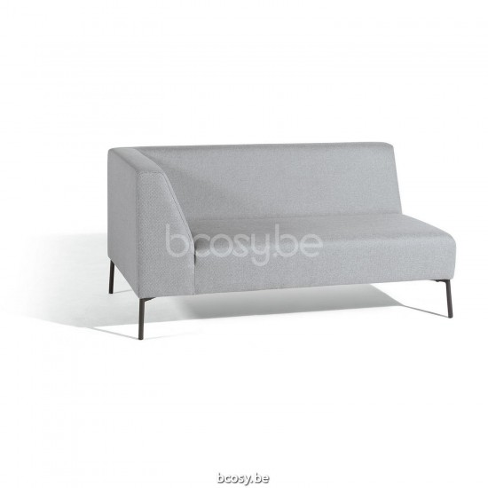 Diphano Coast Modular right corner double seat Aluminium Lava Frame Weatherproof Silver Fabric.