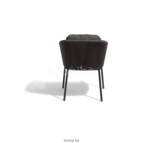 Diphano Omer chaise de jardin Cadre Aluminium Lava corde Graphite 5mm.