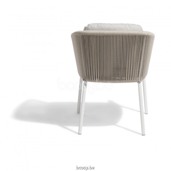 Diphano Omer chaise de jardin Cadre Aluminium blanc corde Minéral 5mm.