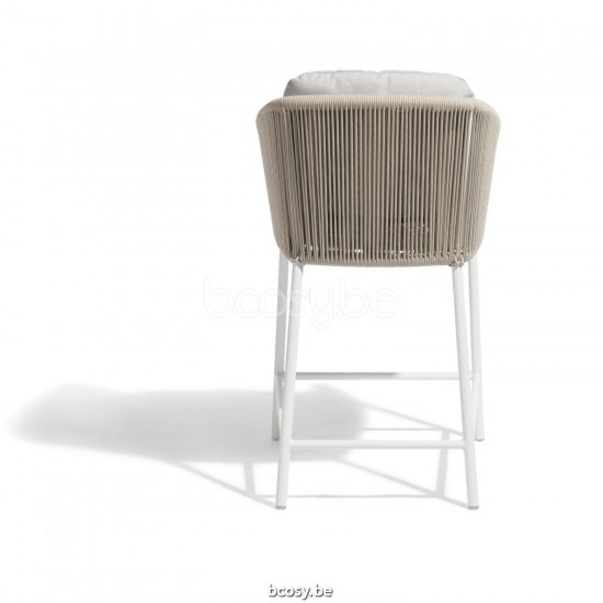 Diphano Omer tabouret de bar 60,5h Cadre Aluminium blanc corde Minéral 5mm.