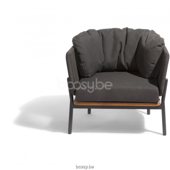 Diphano Omer Lit de bain empilable Cadre Aluminium Lava corde Graphite 5mm.