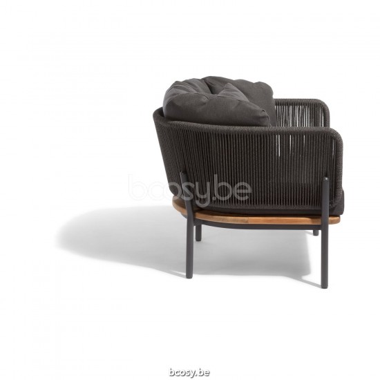 Diphano Omer Stapelbare Sonnenliege Aluminium Lava Gestell Seil Graphit 5mm.