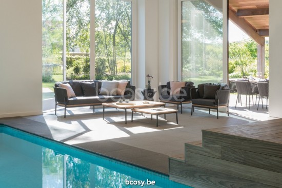 Diphano Omer garden outdoor lounge sets (2x lounge chair + 3-seater) PCA Lava Rope Graphite 5mm.