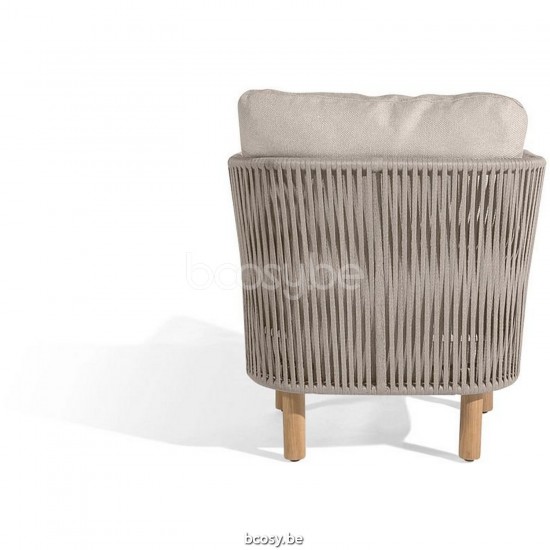 Diphano Newport fauteuil de salon Cadre Aluminium Café corde Caillou 11mm.