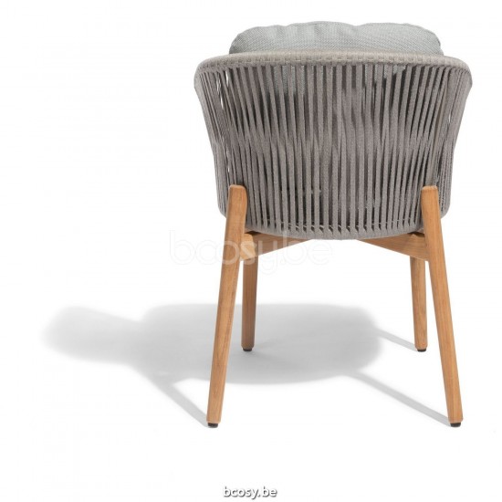 Diphano Newport chaise de jardin Cadre Aluminium Café corde Caillou 11mm.