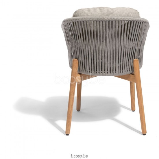 Diphano Newport chaise de jardin Cadre Aluminium Café corde Caillou 11mm.