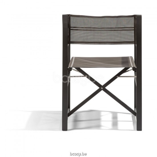 Diphano Alexa chaise de directeur pliante Cadre Aluminium Lava Tissu Couche unique Batyline Cafe.