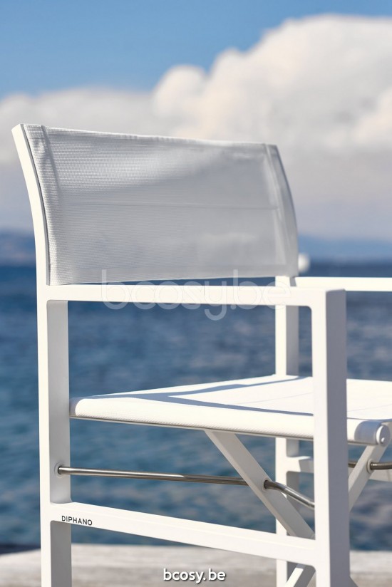 Diphano Alexa Garden Outdoor Director chairs PCA White single layer Batyline White.