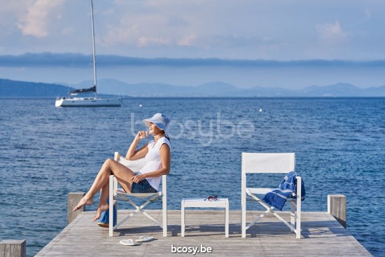 Diphano Alexa Klappbarer Regiestuhl Aluminium Weiß Gestell Stoff Einschichtige Batyline Weiss.