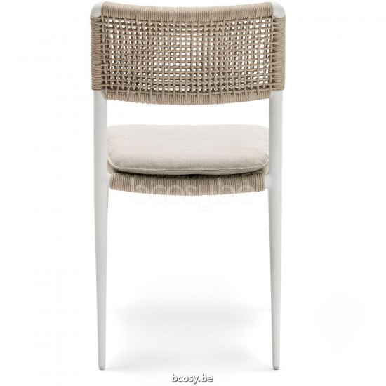 Diphano Ray Chaise d'appoint empilable Cadre Aluminium blanc corde Minéral 5mm.