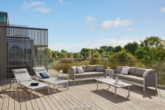 Diphano Switch Lit de bain empilable Cadre Aluminium blanc Tissu Textylène Noir.