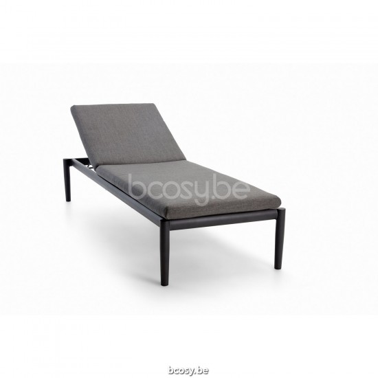 Diphano Switch Lit de bain empilable Cadre Aluminium Lava Tissu Batyline Noir.