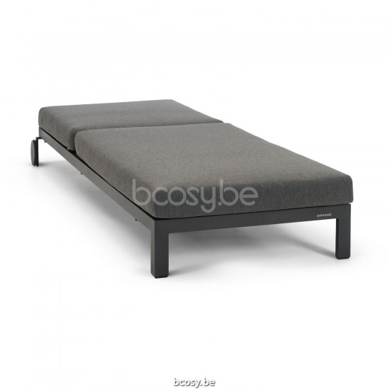 Diphano Cubic Chaise longue empilable à roulettes Cadre Aluminium Lava.