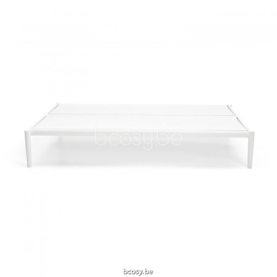 Diphano SWITCH Stapelbarer Doppelliegestuhl Aluminium Weiß Gestell Stoff Batyline Weiß.