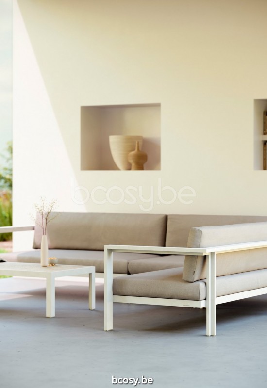 Diphano Cubic Modular double siège coin gauche Cadre Aluminium blanc.