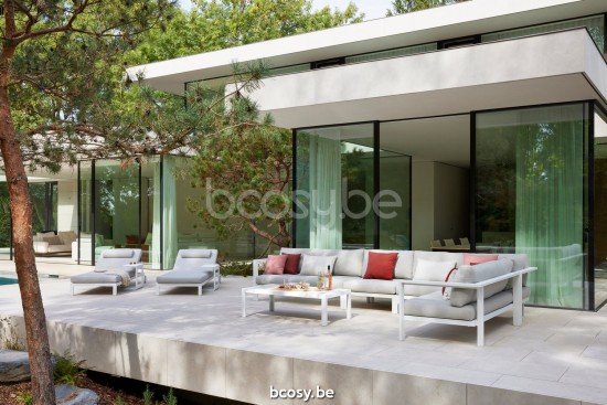 Diphano Cubic Modular modular garden outdoor lounge set loungeset in aluminium PCA White.