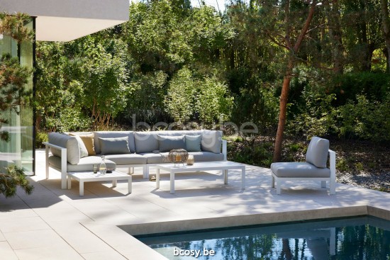 Diphano Cubic Modular double siège d'angle droit Cadre Aluminium blanc.