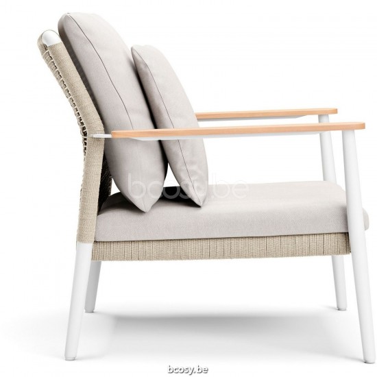 Diphano Ray Lit de bain empilable ensemble de coussins en option Cadre Aluminium blanc corde Minéral 5mm.