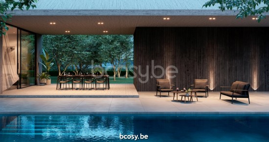 Diphano Ray Stapelbare Sonnenliege Optionaler Kissensatz Aluminium Lava Gestell Seil Graphit 5mm.