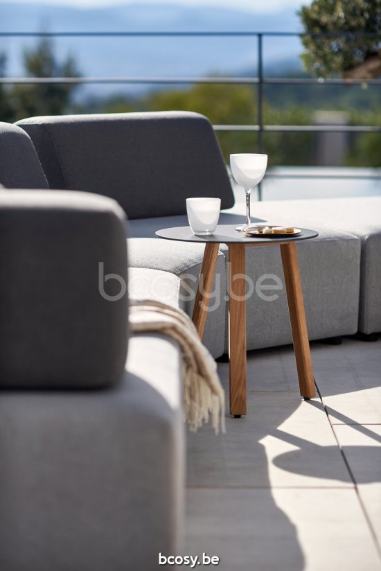 Diphano Easy-Fit garden outdoor coffee side tables B 42xR (44h) Natural Teak.