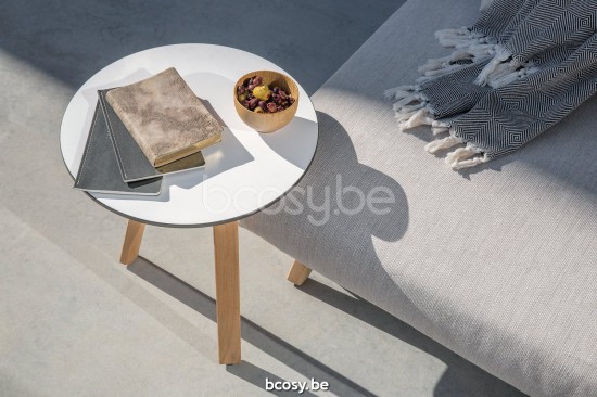 Diphano Easy-Fit garden outdoor coffee side tables B 42xR (44h) Natural Teak.