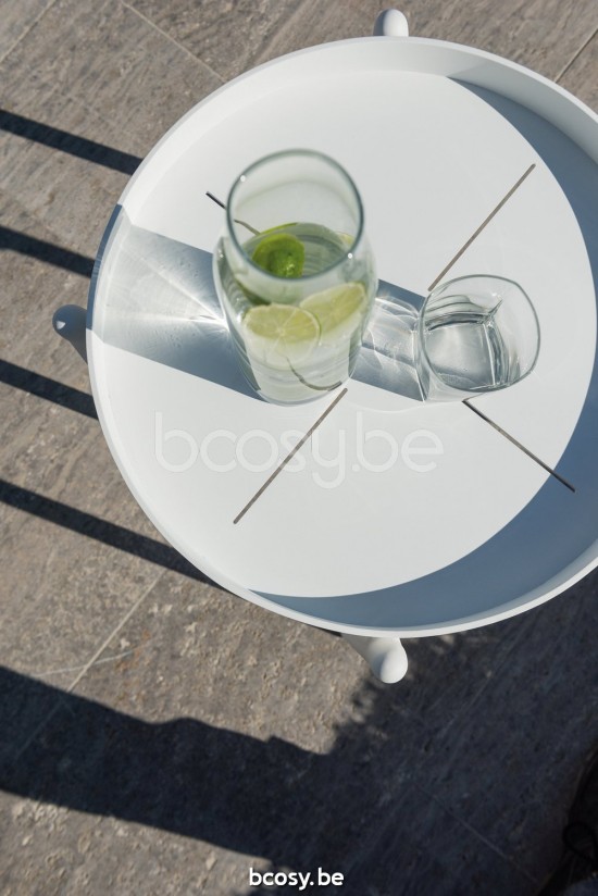 Diphano Omer dienblad tafel C (45xR) Aluminium Wit Frame.